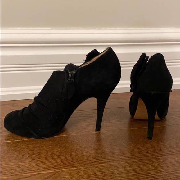 Betsey Johnson Black Booties with Lace Bow - Picture 4 of 9